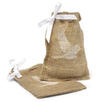 Hortense B. Hewitt Burlap Favor Bags Wedding Accessories, Bird, Set of 25