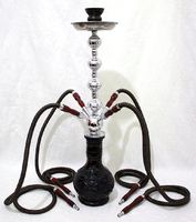 26" Large 4 Hose Hookah Pipe EBONY TOWER - Multi Hose Sheesha Narghile Shisha Smokers Lounge Set