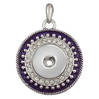 Hot Women Crystal Jewelry Necklace Pendant Fit 18mm Noosa Snap Button N298 Woman Bright Cute Stylish For gift Simple Lovely Elegant Aesthetic Fashionable