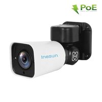 Inesun IP PoE Security Camera, 5MP HD 2592x1944p Outdoor PTZ Camera 4X Optical Zoom, Home Security Surveillance Camera H.265, 120ft IR Night Vision, IP66 Waterproof
