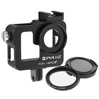 PULUZ Housing Shell CNC Aluminum Alloy Protective Cage with 37mm UV Lens Filter & Lens Cap for GoPro HERO3+ /3(Black)
