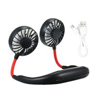 BX Portable Sports Fan Hands-Free Small Personal Rechargeable Mini USB 360 Degree Adjustable Fan for Working Out Running Office Travel Outdoor Camping (Black)