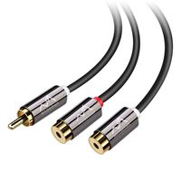 Modeshell 1RCA Male to 2RCA Female RCA Y Adapter Splitter Audio Stereo Extension Gold Plated Copper Shell - 12inch