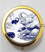 BlackKey Elephant Animal 3-Compartment Decorative Pocket Gift Box Case Organizer for Pill, Color 2 -424