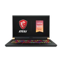 MSI GS75 Stealth-093 17.3" Razor Thin Bezel Gaming Laptop NVIDIA RTX 2080 8G Max-Q, 144Hz 3ms, Intel i7-8750H (6 cores), 32GB, 512GB NVMe SSD, TB3, Per Key RGB, Win10H, Matte Black w/ Gold Diamond Cut