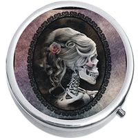 Skull Cameo Medicine Vitamin Compact Pill Box