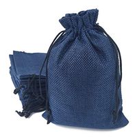 50PCS Burlap Bags with Drawstring Gift Jute bags Included Cotton Lining (4 X5.5 Inch, 08 Navy)