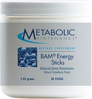 Metabolic Maintenance BAM Energy Sticks - Amino Acid Complex Dissolvable Drink, Natural Strawberry Flavor (30 Packets)