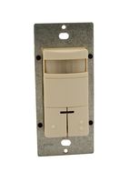 Leviton ODS0D-IDT Dual-Relay, Decora Passive Infrared Wall Switch Occupancy Sensor, 180 Degree, 2100 sq. ft. Coverage, Light Almond