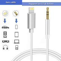 Aux Cable, Car Audio Cable, 3.5mm Aux Stereo Audio Cable Compatible with iPhone Xs/XS Max/X/8/8 Plus/7/7Plus/Pod/Pad, Aux Audio Auxiliary Cable Cord for Headphones/Home/Car Stereos and More (White)