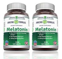 Amazing Formulas Melatonin – 10 Mg Tablets (Non-GMO) - Best Choice of Natural Sleep Aid Supplement – Promotes Calming and Relaxing Effect -Suitable for Vegetarian (120 Count (Pack of 2))