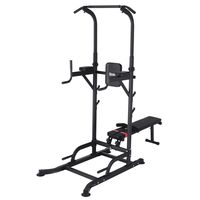 UBOWAY Power Tower -Pull Up Bar Stand &Dip Station Adjustable Height Heavy Duty Multi-Function Fitness Training Equipment Home Gym (with Bench)