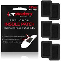 4mysneakers Foot Odor Eliminator – Anti-Odor Insole Patch Reduces Foot Smell with Naturally Activated Carbon Fabric (ACF) – Footwear Insert with Strong Stick-On Adhesive, 3 pair