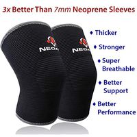 NeoAlly High Strength Super Supportive Knitted Knee Sleeves for Crossfit Powerlifting Weightlifting Squats - Upgraded Alternative to 7mm Neoprene Knee Sleeves (Made in USA)