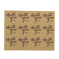 Vivian Thank You Round Kraft Paper Gift Boxes Sticker Labels Crafts Wedding Favor Tag Set of 108 PCS