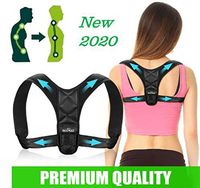 [New 2020] Shoulder Back Support, posture Corrector, Adjustable Back Brace for Upper Back Support, Back Corrector, Shoulder Back Brace, Back Straightener, Slouching Back Support (M)chest size 25-35 in