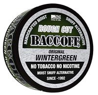 BaccOff, Original Wintergreen Rough Cut, Premium Tobacco Free, Nicotine Free Snuff Alternative (10 Cans)