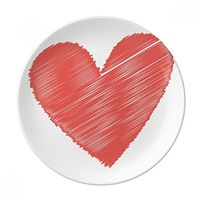 Valentine's Day Red Heart Shaped Dessert Plate Decorative Porcelain 8 inch Dinner Home