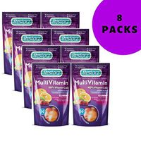 Restorz Multivitamin Gummies for Adults - 8 Resealable Travel Packs - All Natural Dietary Support with Vitamin C and D for Bones, Muscles, Eyes and Immune Health - Assorted Flavors (112 Gummies)