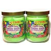 Smoke Odor Exterminator 13 oz Jar Candles Hippie Love, (2)