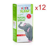 XLEAR Kid's Natural Saline Nasal Spray with Xylitol.75 fl oz (12 Pack)