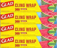 Glad ClingWrap Plastic Food Wrap - 300 Sq Ft (Pack of 4)