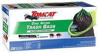 Tomcat 492826 Dual Action Trash Bag, 26 Count, 30 Gallon, Black