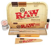 Bundle - 5 Items - RAW Pre-Rolled Cone Lean 20 Pack, Tray, Grinder and More