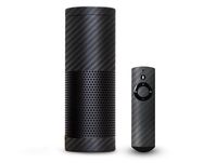 System Skins Gun Metal Gray 3D Carbon Fiber Protective Air Release Vinyl Decal Wrap Accessory Kit for Amazon Echo