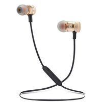 Bluetooth Headphones Wireless Sports Earbuds Sweatproof Headset Magnetic Attraction Stereo Earphones for Running Workout Gym Noise Cancelling Proshine(Gold)
