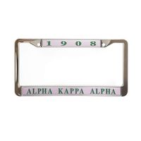 Alpha Kappa Alpha Sorority New Pink Metal License Plate Frame