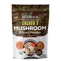 SACRED 7 Mushroom Extract Powder - USDA Organic - Lion's Mane, Reishi, Cordyceps, Maitake, Shiitake, Turkey Tail, Chaga - Immunity Supplement - Add to Coffee & Tea - Real Mushrooms - No fillers - 226g