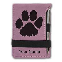Mini Notepad, Paw Print, Personalized Engraving Included (Pink)