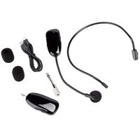 ASHATA Mini Wireless Microphone, UHF Professional Portable Head-Mounted Mic Wireless Microphone Amplifier with 3.5mm to 6.5mm Converter for Teaching,