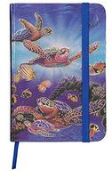 Foil Embossed Bound Notebook with Elastic Band - Turtles in Light - Small