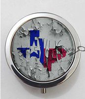 BlackKey Texas State Flag 3-Compartment Decorative Pocket Gift Box Case Organizer for Pill, Color 1 -349