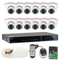 GW Security 16 Channel DVR Outdoor / Indoor Security Camera System with (12) x 900TVL Wide Angle 3.6mm Lens Dome Cameras