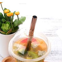 304 Stainless Steel Straw,Healthy Reusable Eco Friendly Pearl Milk Tea Juice Milkshake and Smoothie Straws (12mm,rose gold 12)