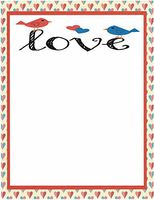 Love Birds Stationery Printer Paper 26 Sheets