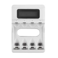 Lumsing AA/AAA LCD Battery Charger for AA AAA Rechargeable Batteries Ni-MH Ni-CD with USB Cable (4-Bay Battery Charger)