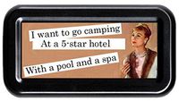 Camping at a 5-Star Hotel Funny Retro Tampon Case