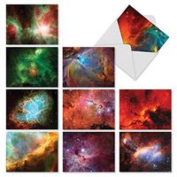 The Best Card Company, Galacticards - 10 Galaxy Note Cards Blank (4 x 5.12 Inch) - Colorful Space, Stars, Astronomy Cards for Kids M3977
