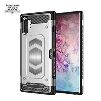 Compatible with Samsung Galaxy Note 10 PRO Case, Military Grade Duty Premium Anti-Shock Protective Cases Magnetic Cell Phone Holder for Series Car Mount case with Card Holder Cover (Silver)