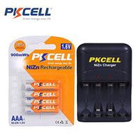 4pc NiZn 1.6v AAA 900mWh Rechargeable Batteries+Nizn Charger