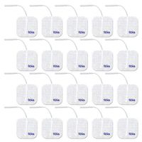 TENS Electrodes, Value Wired Replacement Pads for TENS Units, 20 TENS Unit Electrodes (2in x 2in, 20 Pack) Discount TENS Brand