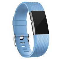 iGK Replacement Bands Compatible for Fitbit Charge 2, Adjustable Replacement Bands with Metal Clasp Special Edition SkyBlue Large