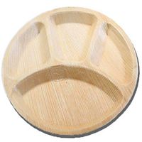 Terra Mirai Palm leaf Plates - Pack of 20 - Ecofriendly Disposable Dinnerware - Biodegradable and Premium Quality Plates - Ideal for Party, BBQ, Camping and More (12" 4 partition plates)