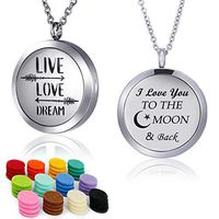 YOUFENG Essential Oil Necklace Diffuser Family Tree of Life Necklace Pendant Aromatherapy Locket 49 Refill Pads (LLD Oil Locket)