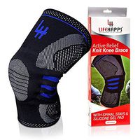 Lifehapps Active Relief Knee Brace Gel Knee Support and Compression Sleeve with Side Stabilizers for Arthritis Joint Pain, Meniscus Tears, ACL, MCL Injuries, Exercise, Running (Black, XXL)