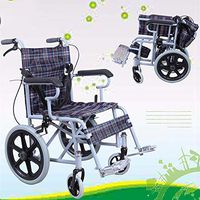 Transport Wheelchair With Lightweight Steel Frame, Folding Chair With Foot Rests And Hand Brakes,Large 16 Inch Back Wheels, 41cm Wide Seat For Elderly, Handicapped, And Disabled Users